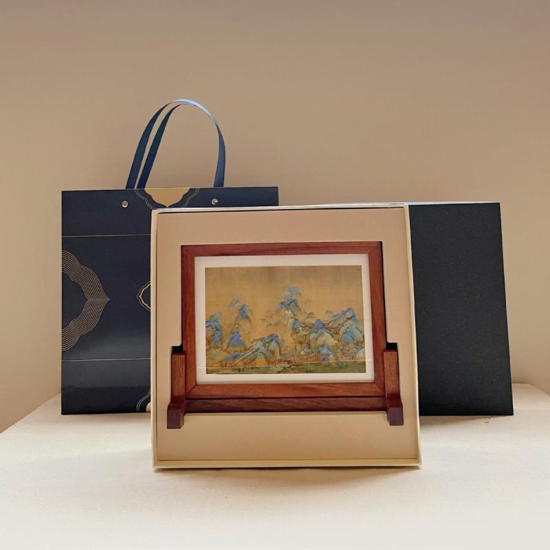 ミニ屏風 ローズウッド 無垢材 木彫り 新中国風 モダン 卓上衝立 インテリア 工芸品 オフィス 家庭用 贈答品