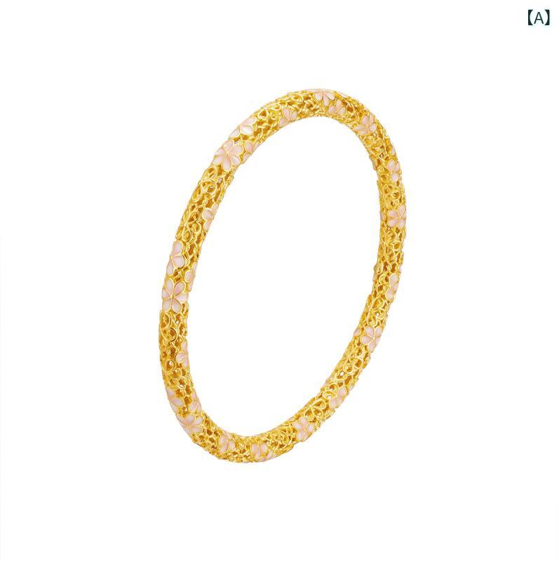 ブレスレット レディース シルバー925 桜 花柄 すかし彫り 宮廷風 和風 レトロ アクセサリー 華奢 細め 通勤 通学 カジュアル 普段使い｜あじゅり 10,934円