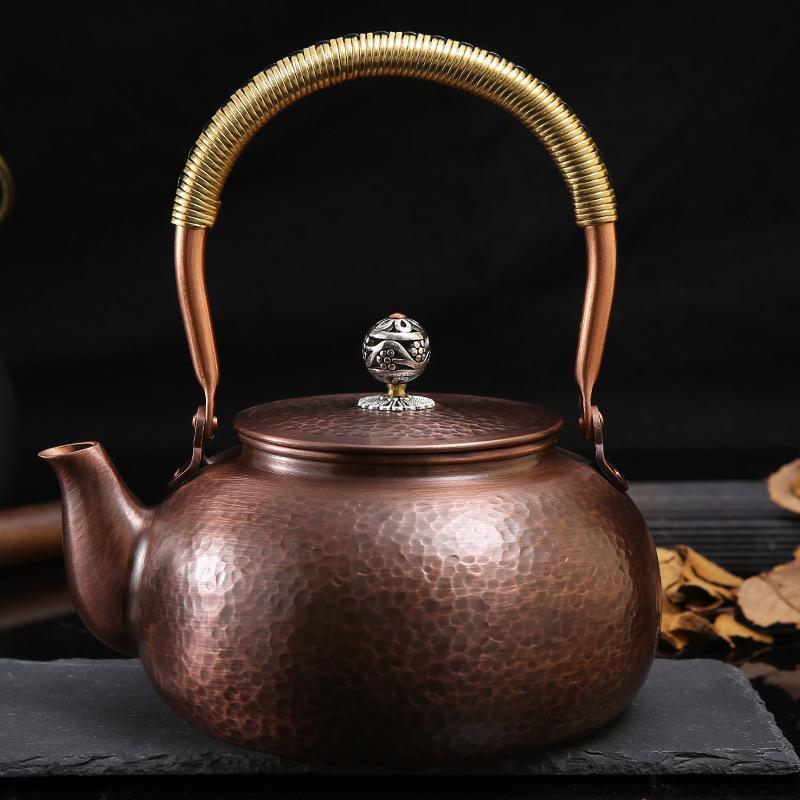 ケトル レトロ 中国様式 鎚目模様 純銅製 1.2L 容量 湯沸かし ポット 手作り ティーポット 茶器 オフィス リビング インテリア 高級感 おしゃれ｜あじゅり 7,202円