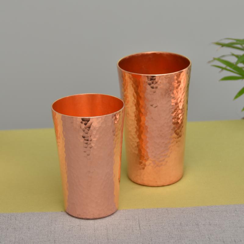 カップ 純銅 厚手 手作り 槌目 コーヒー粉受け 冷水グラス ビールマグ 業務用 家庭用 キッチン用品 シンプル 高品質 台所用品