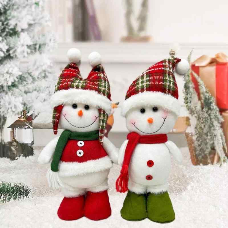 クリスマスオーナメント 伸縮式 ぬいぐるみ 置物 サンタクロース 雪だるま トナカイ ファブリック製 ディスプレイ装飾 インテリア雑貨
