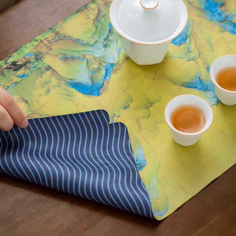 茶席 和モダン 日式 禅スタイル 厚手 吸水性 撥水加工 茶巾 テーブルクロス テーブルランナー ランチョンマット 茶道用品 茶道具 茶器