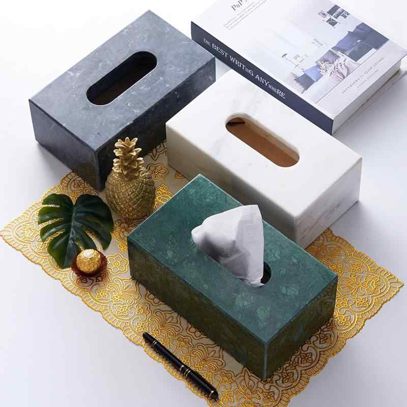 ティッシュケース 北欧 天然大理石製 家庭用 ホテルライク モダン 上品 インテリア 多用途 リビング 洗面所 置物 シンプル 長方形