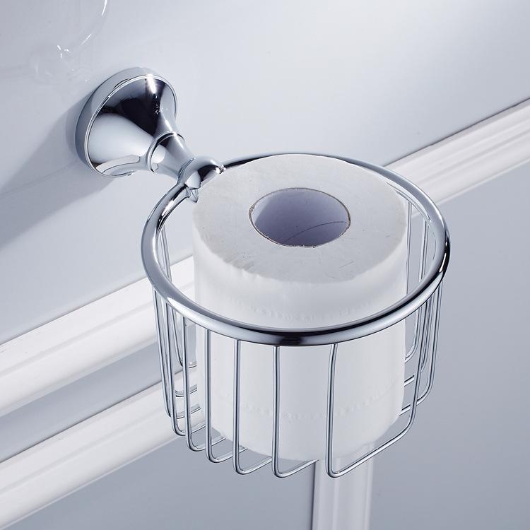 トイレットペーパーホルダー 浴室 洗面所用 壁掛け 金具 真鍮 ブラス クロムメッキ加工 シルバー 円形 丸型 モダン シンプル スタイリッシュ おしゃれ 高級感 インテリア