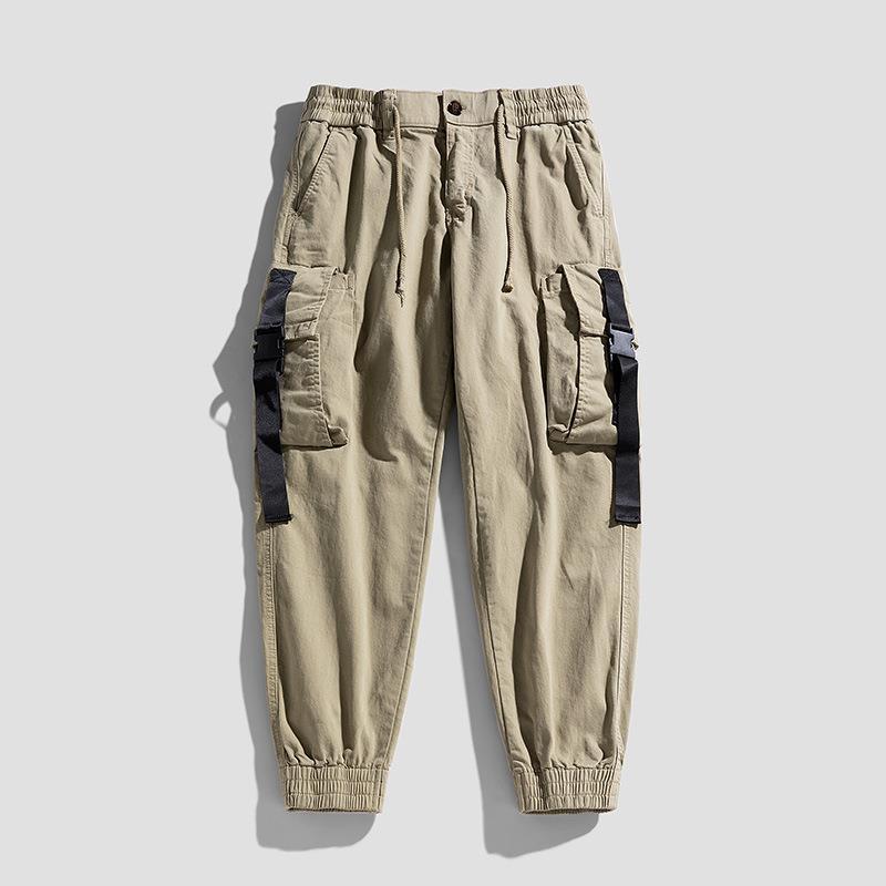 ワークカーゴパンツ メンズ ゆったり ルーズフィット ストレート ストリート系 日本風 秋冬 コットン 微弾 マルチポケット 長ズボン カジュアル アウトドア