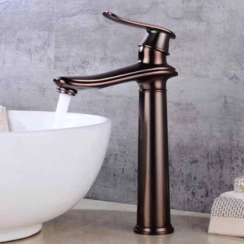 洗面水栓 金管楽器製 ヨーロピアン 表現スタイル アンティーク レトロ調 練り合わせる栓 シングル生き肝 台上 台下 どんぶり鉢相応う 温冷水 二階建てバスお部屋 洗面所 高耐久 黒いこと ブロンズ ゴールド しろがね色 洗面用水栓金具-花・ガーデン・DIY-洗面用設備