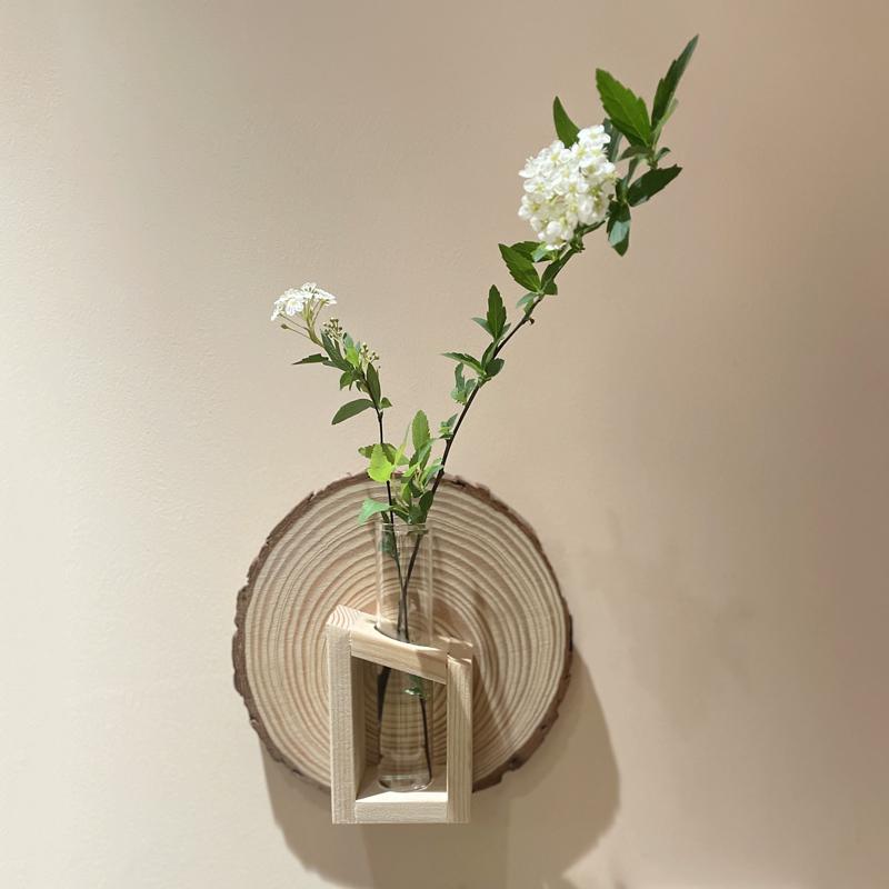 壁飾り 北欧 天然木 無垢材 壁掛け 水耕栽培 植物用 ミニ花瓶 リビング 玄関 寝室 カフェ 民泊 店舗 インテリア オブジェ ウォールデコレーション