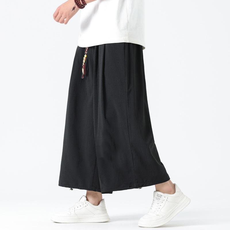 パンツ 男性用 ハイウエスト ドローストリング 新チャイナ 接触冷感 薄手 軽量 ゆったり リラックス イージーケア 吸湿速乾 アンクル丈 ワイドジョガーパンツ カジュアル 普段使い 部屋着 スポーツ 春夏 大きいサイズ 4,236円