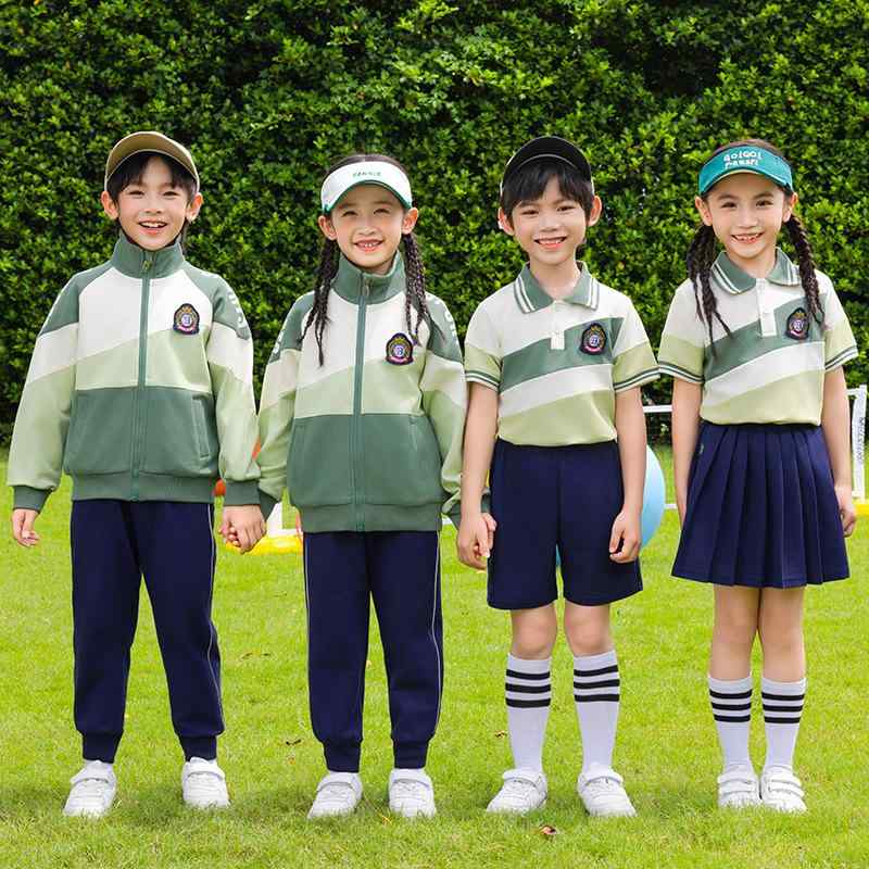 スクールウェア キッズ 小学生 幼稚園児 男女兼用 春秋 純綿 コットン 3点セット ベースボールウェア風 長袖 長ズボン ジップアップ セットアップ 運動会 体操服 カジュアル 柔らかい