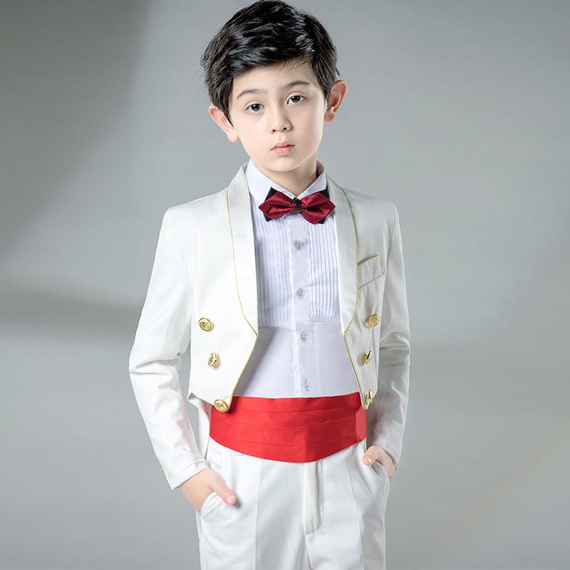 キッズ 男の子 タキシード フォーマルスーツ ホワイト 金ボタン セットアップ 発表会 演奏会 結婚式 リングボーイ タキシード 高品質 上品 ブリティッシュ 6,474円