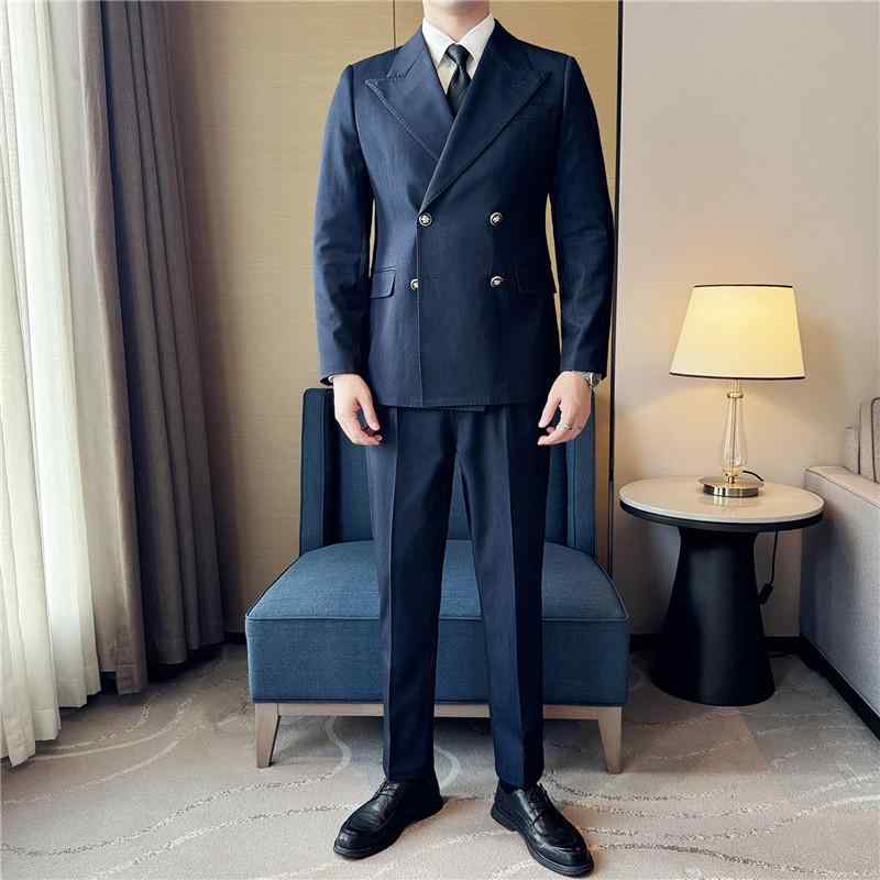 スーツ メンズ セットアップ 新郎 礼服 結婚式 披露宴 ウェディング パーティー 二次会 介添人 フォーマル ビジネス 英国風 高級感 スリムフィット 春秋 混紡素材