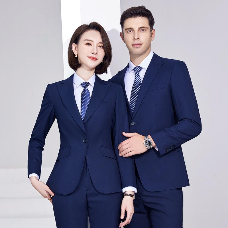 スーツ メンズ レディース 紺 ネイビー ビジネス フォーマル オフィス 通勤 面接 リクルート 事務服 企業制服 セットアップ ウール混 スリムフィット テーラードジャケット スラックス
