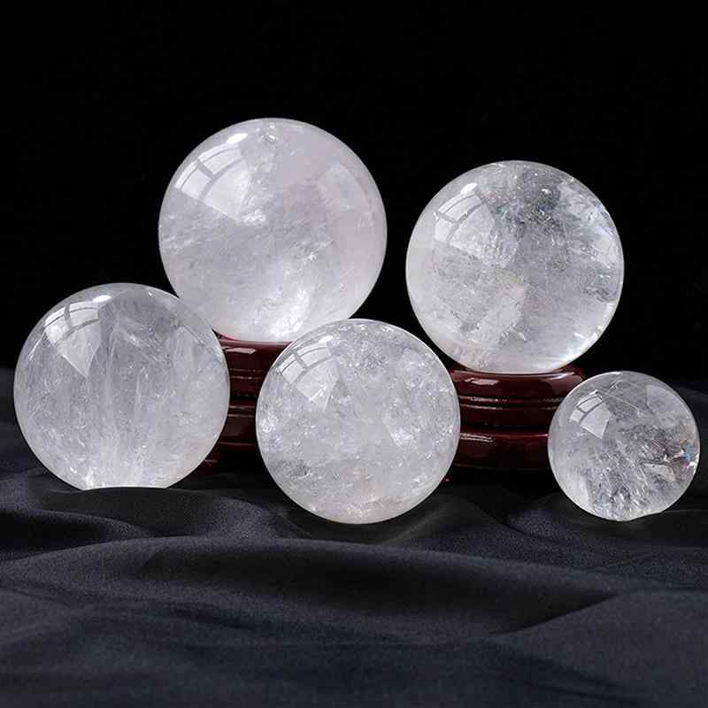 水晶玉 天然白水晶 クリスタルボール パワーストーン 天然石 原石研磨 手磨き 丸玉 七星陣 置き物 インテリア 風水 開運 癒し リビング 玄関 オフィス デスク 装飾品 クリア 透明 スタイリッシュ