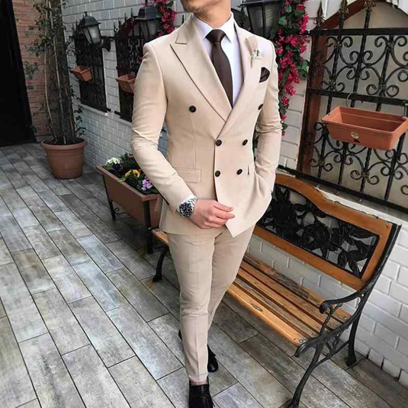 スーツ メンズ 男性用 ビジネス 会議 結婚式 新郎 フォーマル パーティー カジュアル セットアップ スリーピース 高級感 スリムフィット ダブルブレスト ピークドラペル 春夏 ポリエステル混紡
