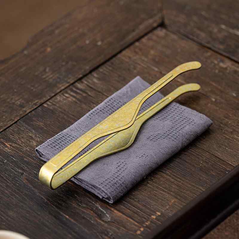 茶道具 純チタン製 滑り止め加工 茶挟み ピンセット トング 茶葉掴み 茶器用 お茶入れ 日常使い 来客時 喫茶 功夫茶道 高級感 高耐久 新中式デザイン