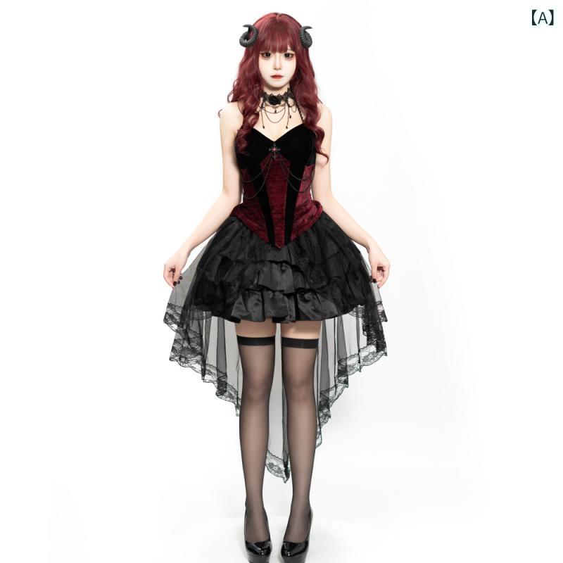 コスプレお召しもの レディース ハロウィン ヴァンパイア 蛭 魔法つかい ゴシック お召しもの うす暗い デューク亭主持ち 舞台劇 でき事 寄りあい 仮面舞踏会 黒いこと