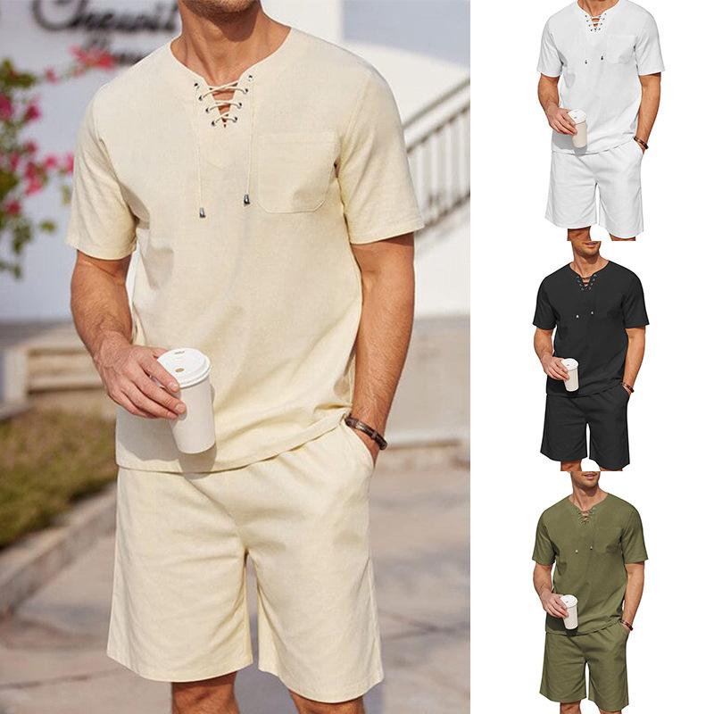 メンズカジュアルセットアップ 男性用 ストリートファッション プリントTシャツ 半袖 ショートパンツ ポリエステル素材 普段使い 夏物 トレンド リラックスウェア