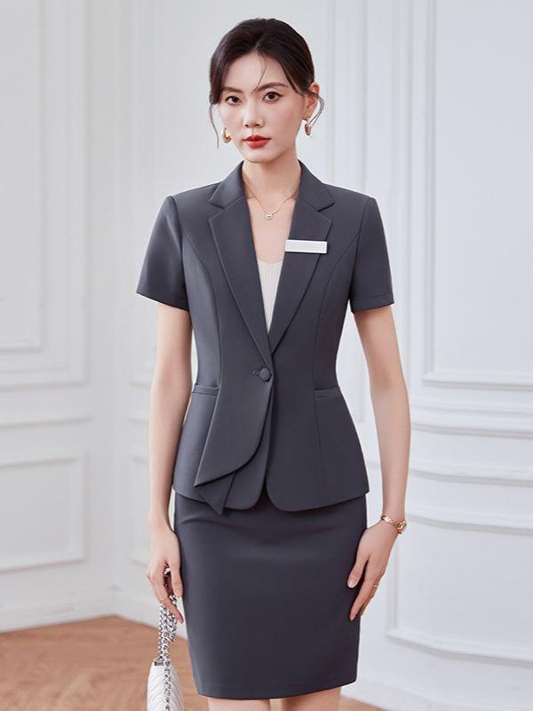 セットアップ レディース 春夏 薄手 ビジネス フォーマル スーツ オフィス 通勤 宝飾店 制服 接客 上品 エレガント ポリエステル ジャケット パンツ スカート