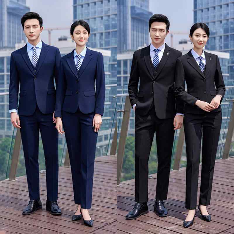スーツ 男女兼用 ビジネス セットアップ フォーマル 制服 オフィス 接客 営業 通勤 ベスト ジレ オールシーズン ポリエステル ナイロン混紡 スリムフィット レギュラー ブラック ネイビー ブルー