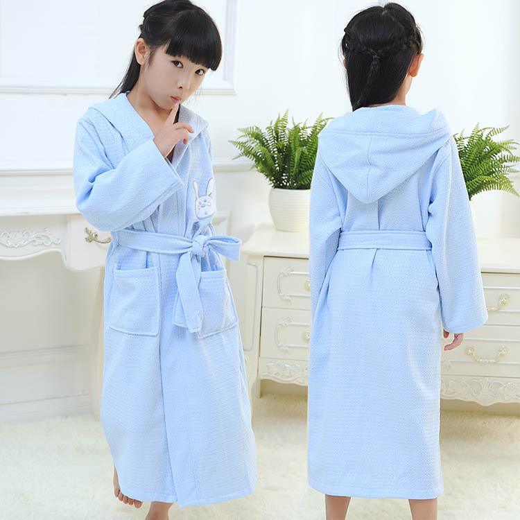 バスローブ キッズ ベビー 子供用 赤ちゃん 男の子 女の子 男女兼用 コットン ワッフル生地 薄手 軽量 吸水性 速乾性 フード付き キャラクター柄 かわいい プール お風呂上り 夏 パジャマ ルームウェア 寝間着