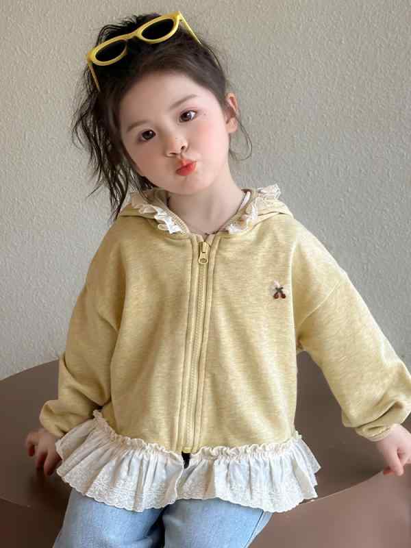 ジャケット 女の子 キッズ アウター フード付き ジップアップ 春秋 おしゃれ かわいい プリンセス カジュアル ソフトタッチ トップス 普段着 通園 ベビー服