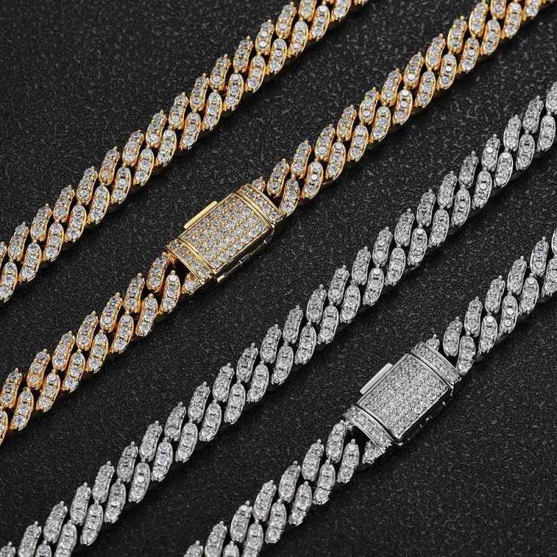 アクセサリー メンズ 男性用 ヒップホップ ストリート キューバン 喜平 チェーン ネックレス ブレスレット ジルコニア フルパヴェ シングルライン ゴールド シルバー 銅製 フリップクラスプ