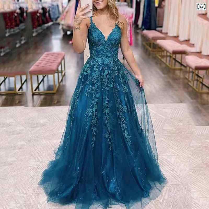 ワンピース レディース ドレス ロング丈 キャミソール レース アップリケ チュール 透け感 Aライン ハイウエスト 演奏会 パーティー 二次会 結婚式 お呼ばれ エレガント ノースリーブ 無地｜あじゅり