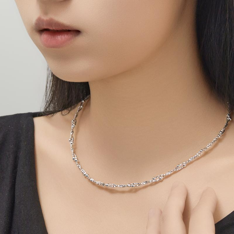 ネックレス レディース S925シルバー ベネチアンチェーン ツイスト スクリュー キラキラ 高級感 シンプル カジュアル 上品 重ね付け シルバー ゴールド アクセサリー|あじゅり