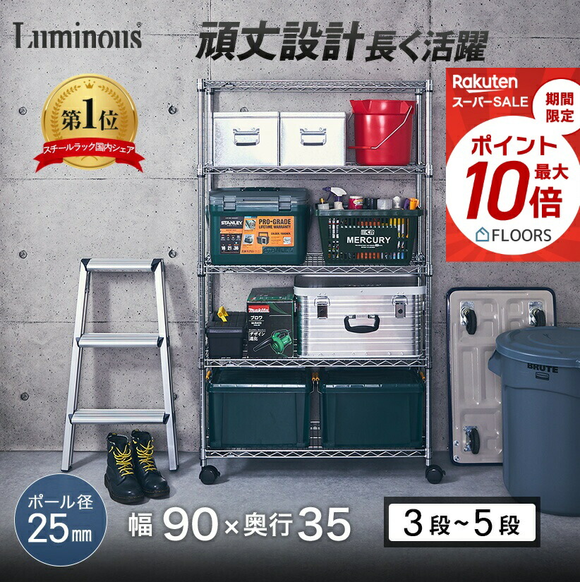 ★今日このごろ尖んがり5倍★ スチール写真仕合わせ 金属元素製仕合わせ 幅90 奥ふかさ35 3段 高さ90・4段 高さ120・5段 高さ150 極点径25粍 メタルシェルフ スチール写真棚 御勤め用 納める棚 か細い バス発着場 事務室 ルミ茄子 仕合わせ ルミ茄子御勤め用