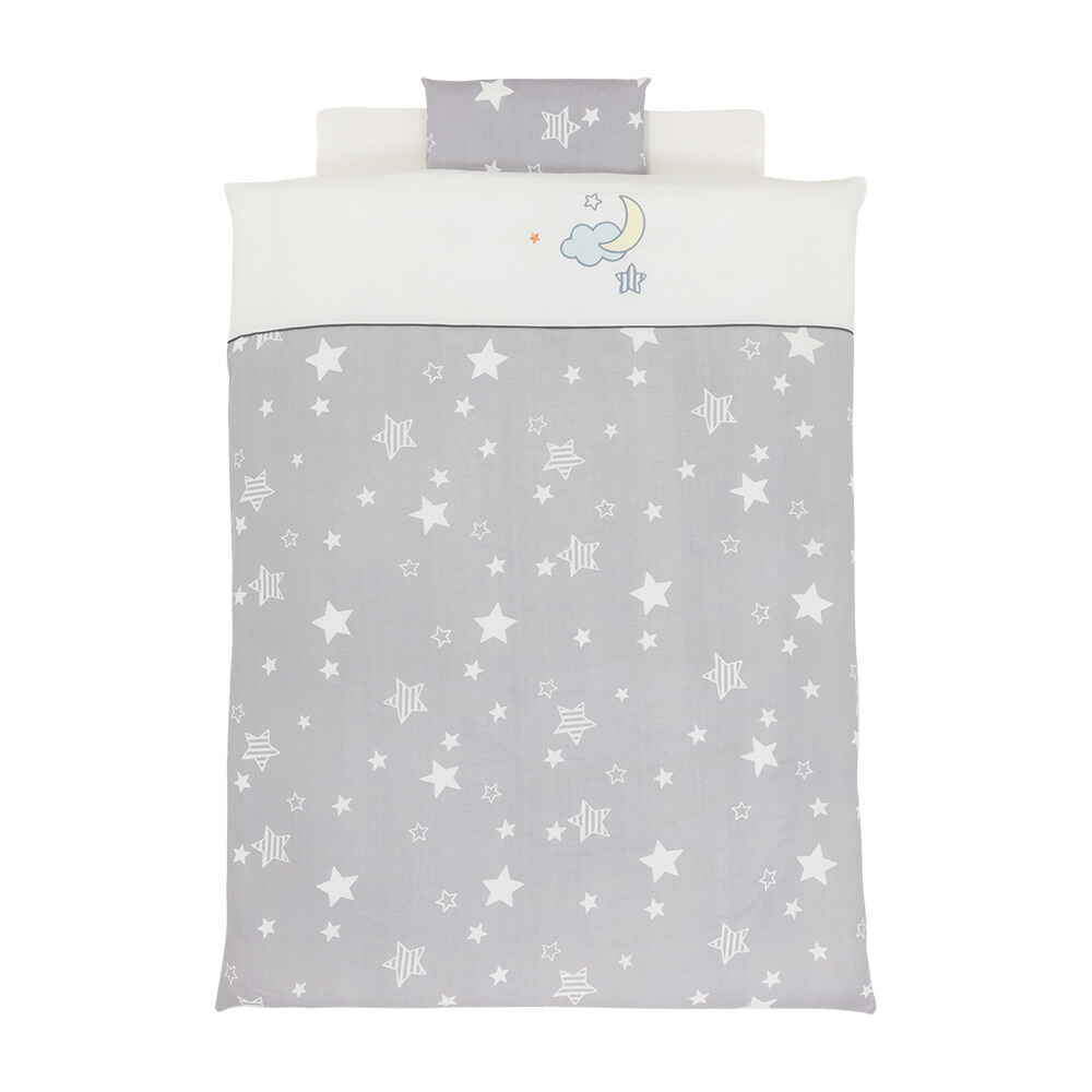 ベビー布団セット ホワイトとグレーの星柄 ベビー布団セット_ベビー