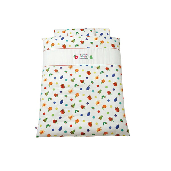 【はらぺこあおむし】ベビーふとん8点セット 布団　70×120cm フルーツ ベビー布団 ベビー組布団　組ふとん ベビー 赤ちゃん ニシザキ ふとん 洗える テンセル ダブルガーゼ 綿100% Eric Carle