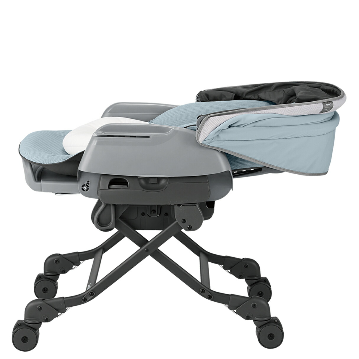 【コンビ】ホワイトレーベルネムリラAUTOSWINGBEDiLongスリープシェルEGミンティブルー(BL)ハイグレードモデル/ハイ&ローラック/電動/ベビーラック/ベビーチェア/お食事用いす/ベディ/combi/WHITELABEL/2019