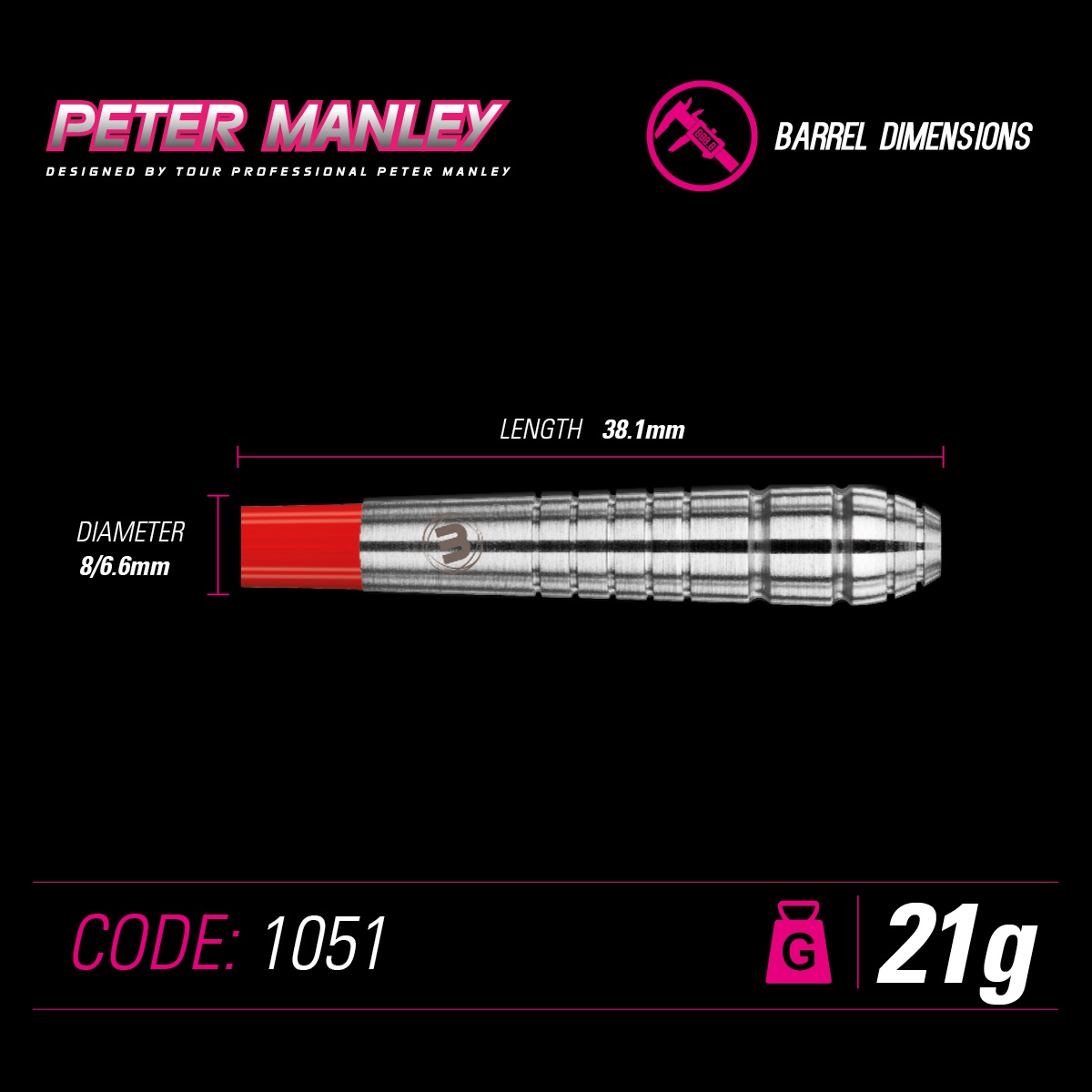 楽天市場 大特価 ダーツ バレル Winmau Peter Manley ピーターマンレー シルバー タングステン85 21g Bat Darts楽天市場店