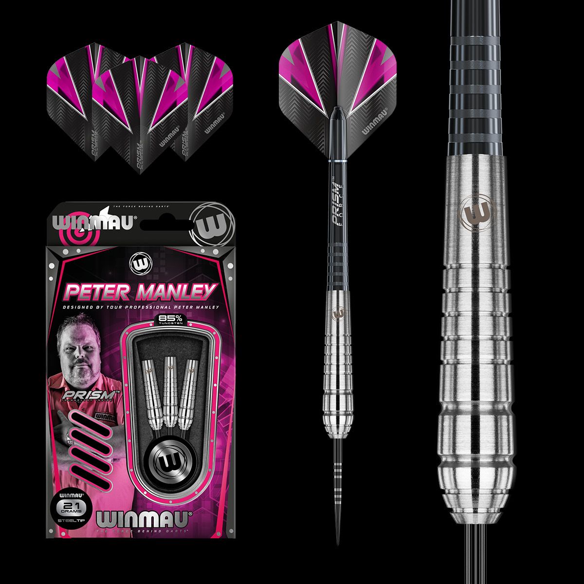 楽天市場 大特価 ダーツ バレル Winmau Peter Manley ピーターマンレー シルバー タングステン85 21g Bat Darts楽天市場店