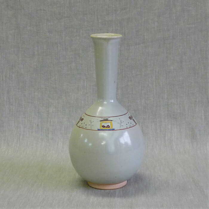 楽天市場】赤膚焼 奈良絵花瓶 昭山窯 白 奈良絵 花入 : 赤膚焼