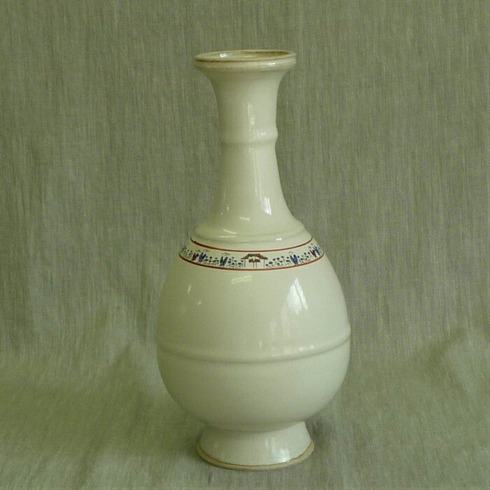 楽天市場】赤膚焼 奈良絵花瓶 昭山窯 白 奈良絵 花入 : 赤膚焼