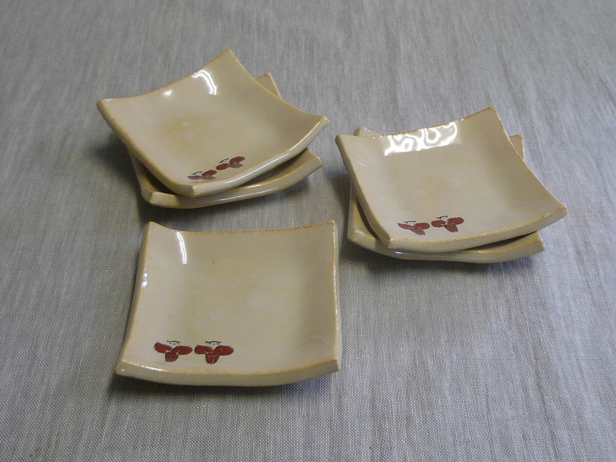 南都七大寺　赤膚山　大皿　7個セット　未使用品　直径18cm レトロ 南都七大寺 赤膚山 大皿 7個セット 未使用品 直径18cm レトロ