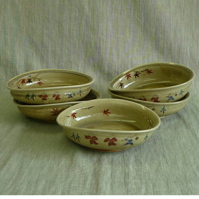 楽天市場】赤膚焼 奈良絵四方組鉢 作家物 窯変 奈良絵 小鉢 登り窯 白