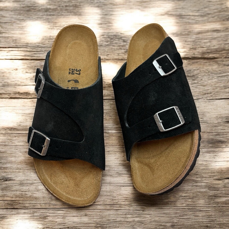 BIRKENSTOCK[ビルケンシュトック]/ZURICH[チューリッヒ]/BLACK[ブラック]/1025060 ナロー幅 幅狭 カジュアル 靴 スエード レザー 本革 レディース｜あかい靴