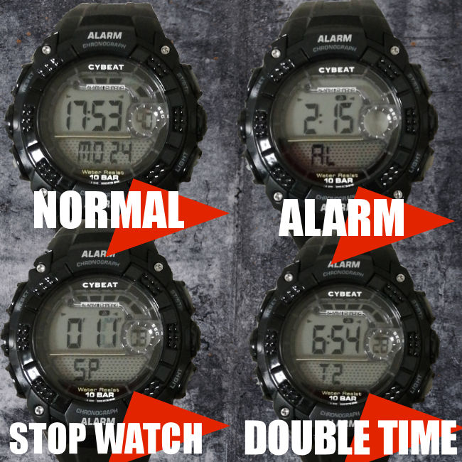 楽天市場 1年保証 メーカー保証 10気圧防水 サンフレイム J Axis Cybeat Acy 15デジタル腕時計 グレー デュアルタイム ストップウオッチ アラーム 時刻設定済 アウトドア キャンプ 日本語説明書付 水仕事 入学 就職 クリスマス プレゼント ミリタリー 赤い