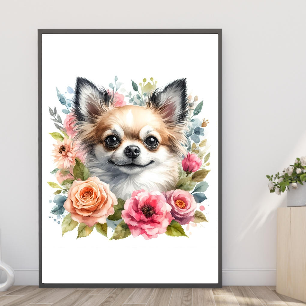 楽天市場】【送料無料】アートポスター【トイプードルと花01】イヌ