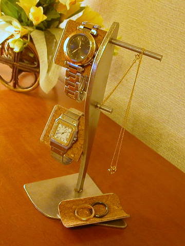 楽天市場】アクセサリースタンド ネックレス＆腕時計トレイ付き