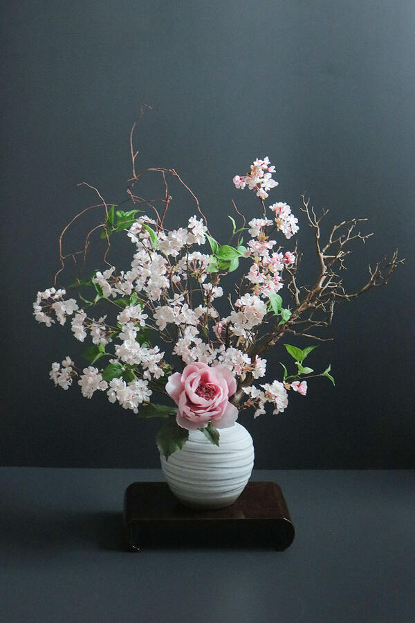 桜&times;ピンク芍薬 和風スタイル（造花）｜あーかんび（AKANBI）