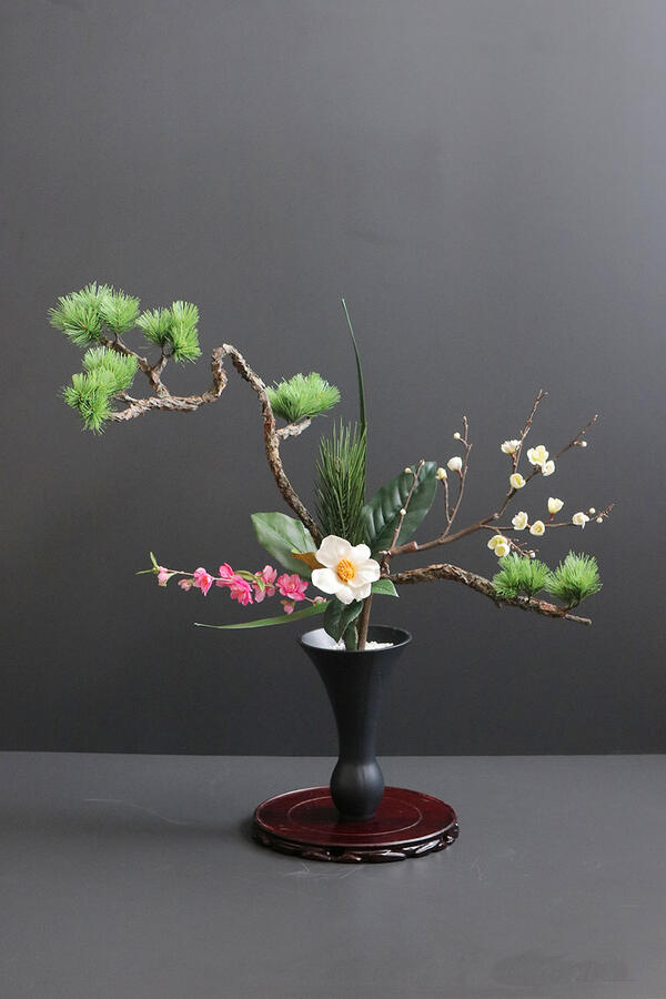 松枝×桃×梅 萬古焼和風表現スタイル（造花）