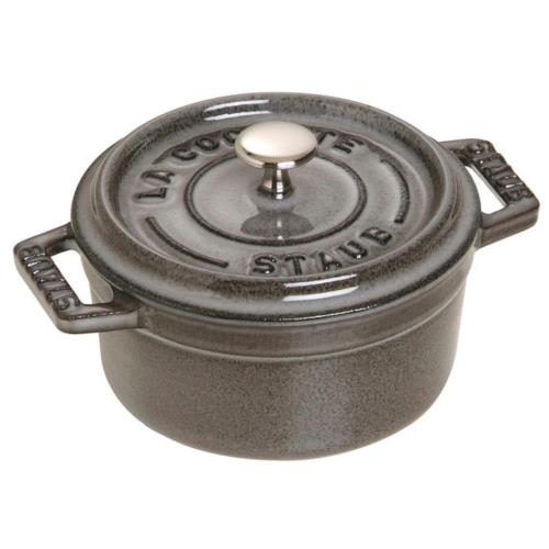 staub ストウブ 「 ミニ ピコ ココット ラウンド グレー 10cm 」 小さい 両手 鋳物 ホーロー 鍋 La Cocotte Round 40500-106