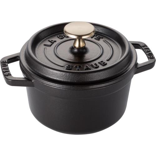 ストウブ(Staub) 「 ピコ ココット ラウンド ブラック 14cm 」 小さい 両手 鋳物 ホーロー 鍋 IH対応 La Cocotte Round 40509-476