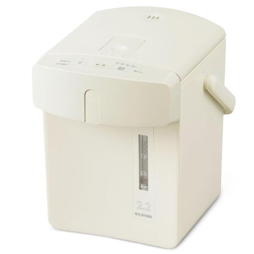 節電対策アイリスオーヤマ 電気ポット 2.2リットル 小型 安全ロック 空焚き防止機能 保温調整 マイコン式 アイボリー IAHD-222-C おしゃれ かわいい 2l