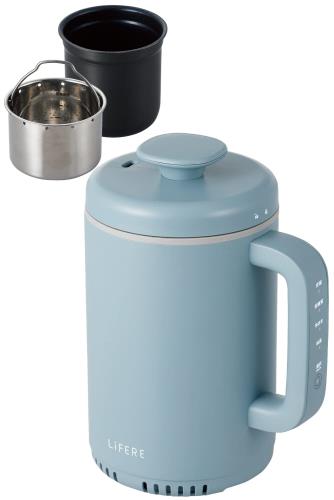 エレコム IH炊飯器 小型 1合炊き コンパクト設計 低糖質モード 一合厚釜採用 ひとり暮らし用 ケトルサイズ LiFERE ブルー HAC-RCIH01BU