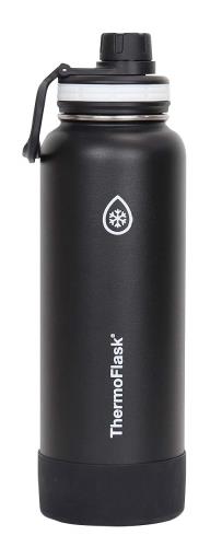 サーモフラスク ステンレスボトル (ブラック, 1.17L)