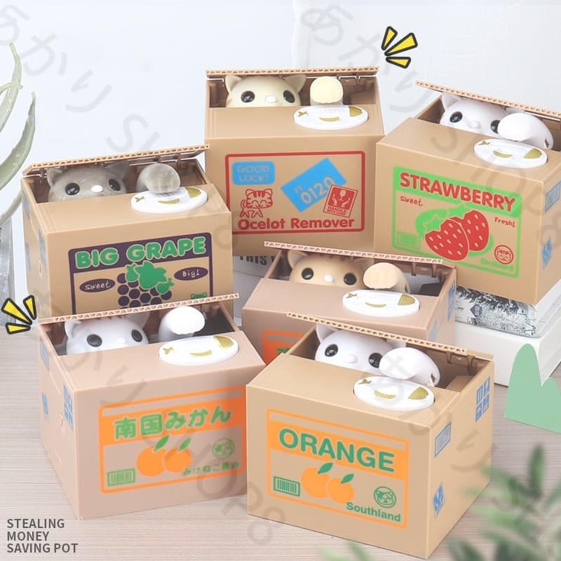 シチズン　温度計(貯金箱)　ねこバブルヘッド 猫の貯金箱 BARNEY 白黒【イギリスQuail Ceramics クウェイル